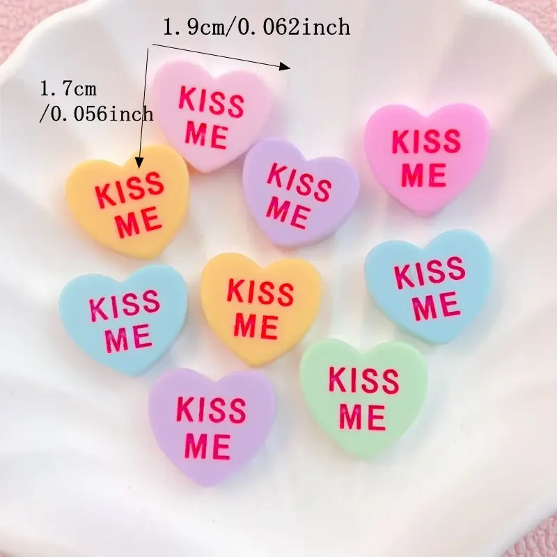 10PCS New Valentine's Day Hearts 3D Cabochon Scrapbooking DIY Jewelry Ornament Manicure Decorate Accessories