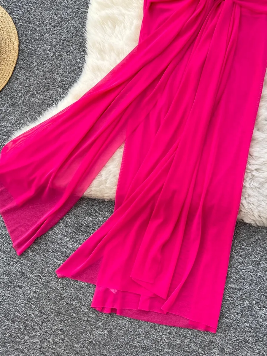 Foamlina Abito tubolare senza maniche con ritaglio sexy Abito estivo da donna con cinturino in puro desiderio in vita slim fit per le vacanze