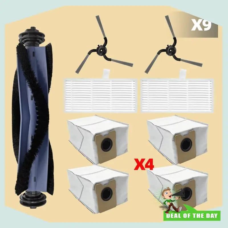 قطع غيار بديلة لتوصيل 24 ساعة لـ Eufy C10 روبوت فراغ الأسطوانة الرئيسية فرشاة جانبية تصفية أكياس الغبار Hepa الملحقات