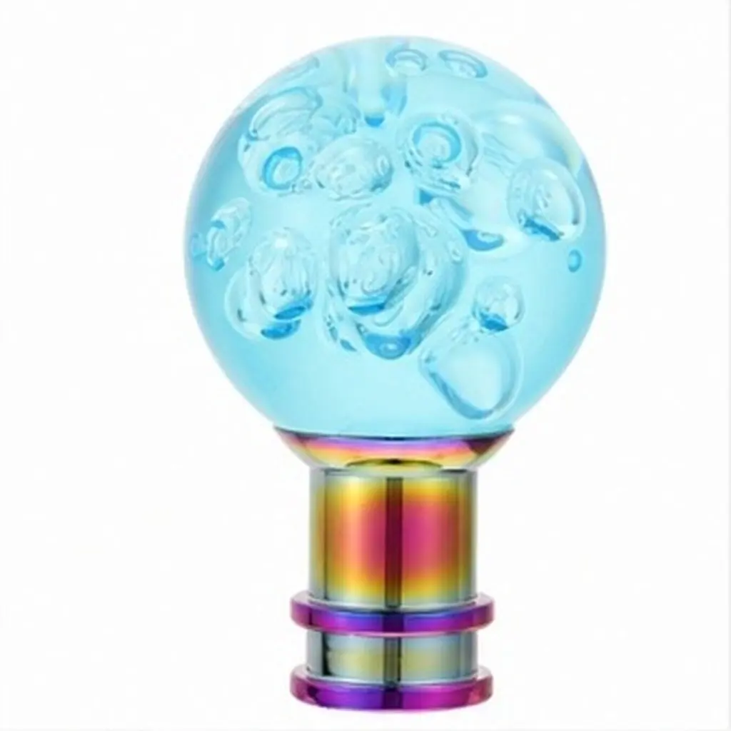 1Set Car Gear Knob Head Acrylic Crystal Bubble Round Transparent Knob Decor Upgrade Manual Vehicle Gear Shift Handle