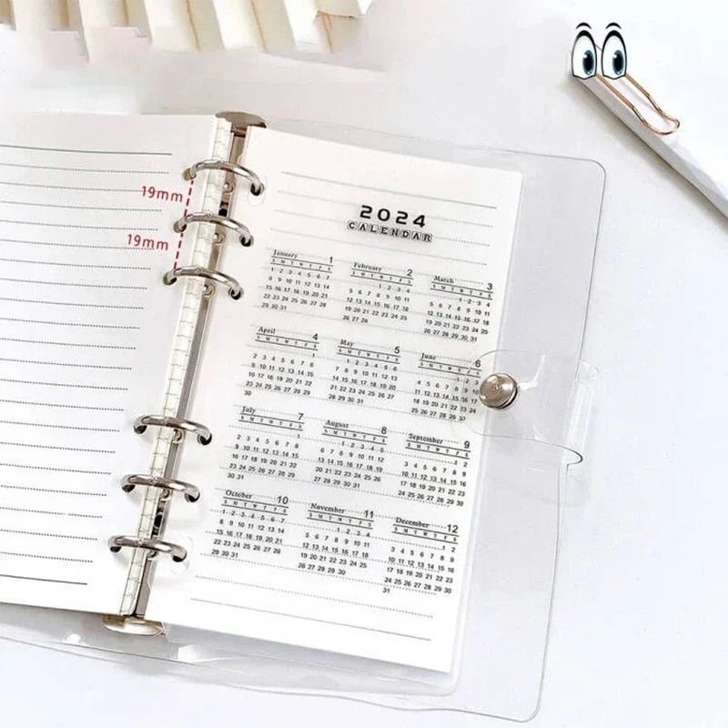 Transparent A5 A6 Binder Dividers 2024 Calendar Notebook Index Dividers Loose Leaf Notepad Agenda Planner Diary Bookmarks Office