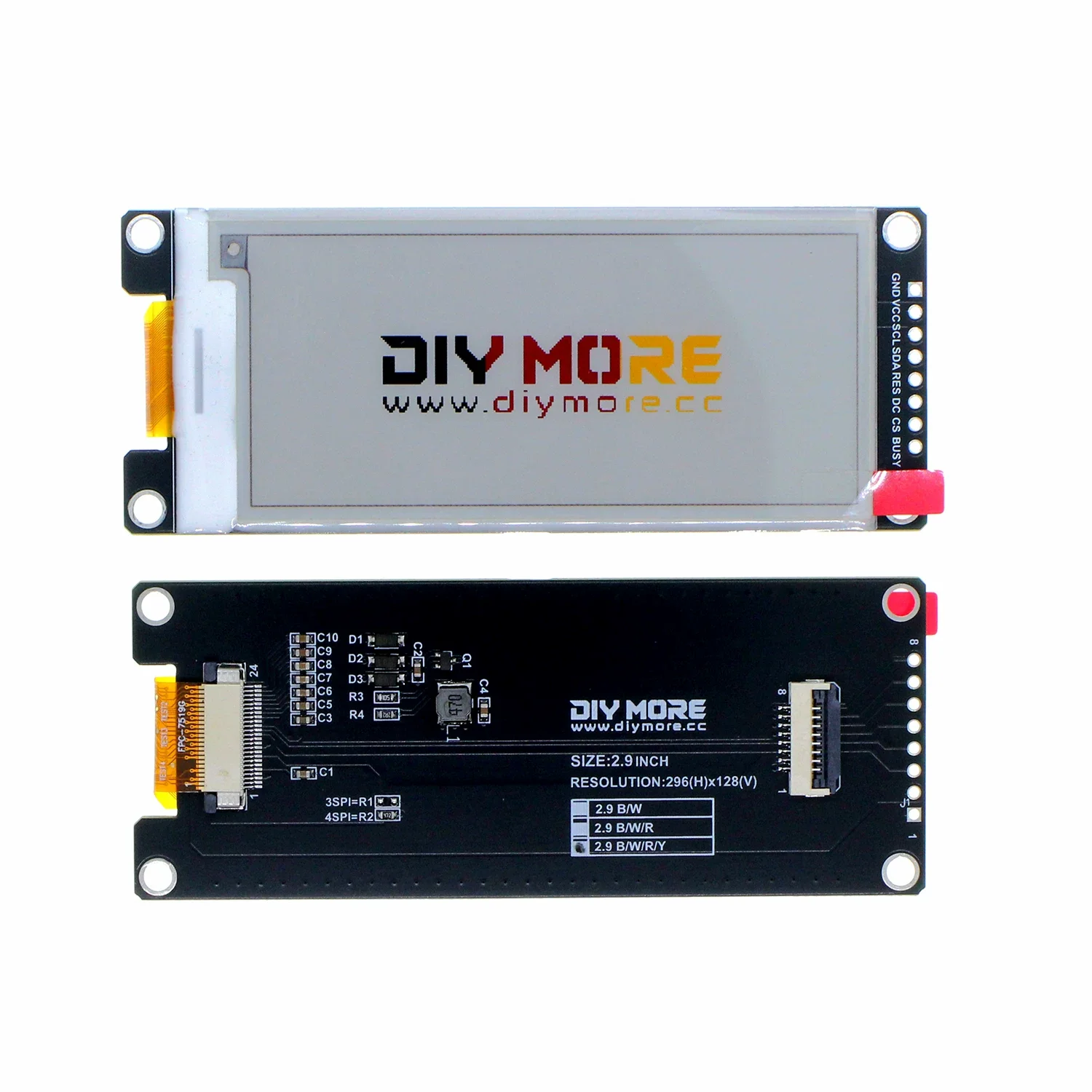 2.9-inch electronic paper ink display screen SSD1680 driver 128 * 296 resolution display SPI communication port