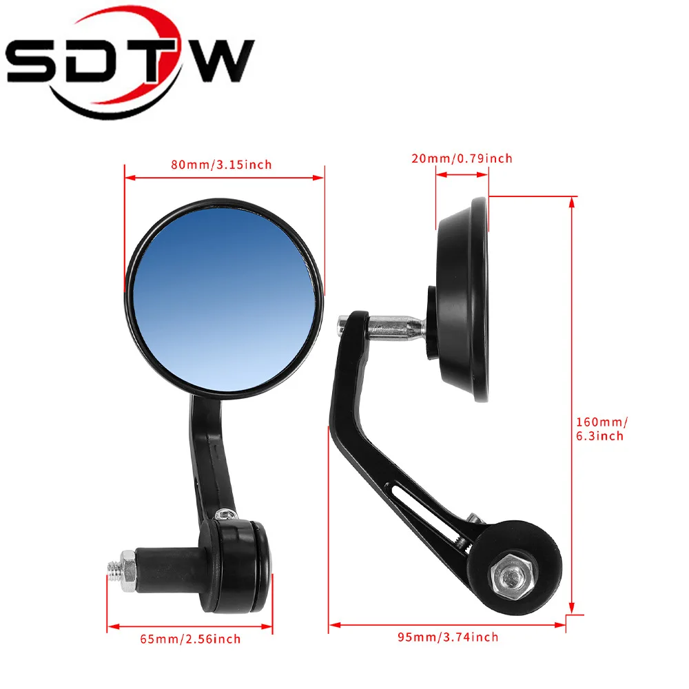 Motorcycle and electric vehicle accessories Plug mirror Blue mirror Anti-glare adjustable