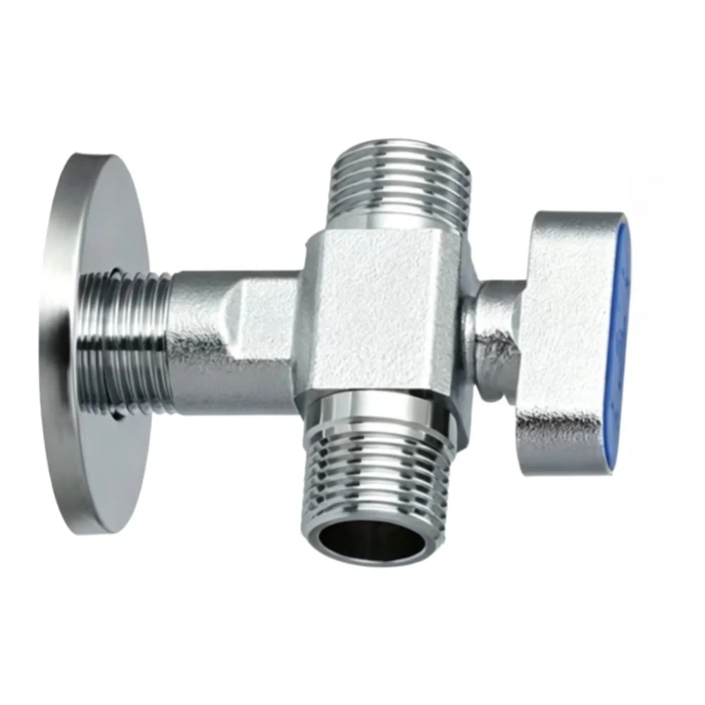 1/2 Inch Brass 3 Way Angle Stop Valve with Precision Gaskets for Reliable Sealing in Residential Installations
