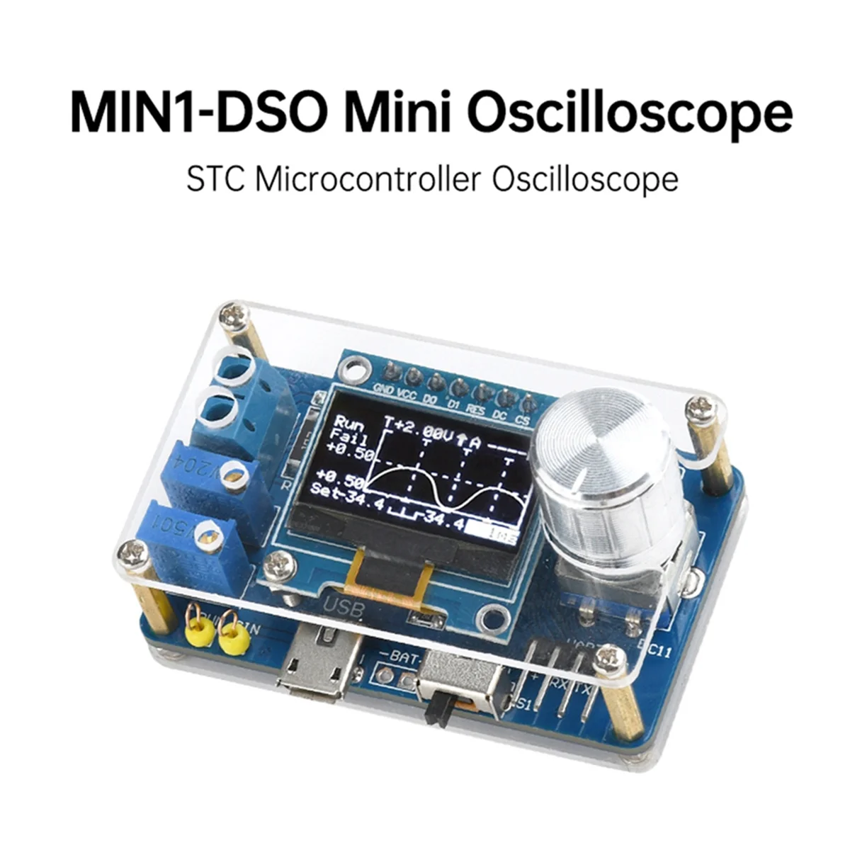 

AA98 DIY Mini Digital Oscilloscope Kit STC8K8A Microcontroller Electronic Soldering Practice Loose Parts