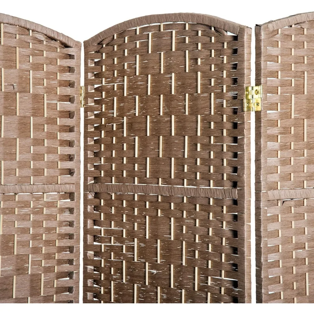 Room Divider 3 Panels Folding Privacy Screen 6FT Tall Portable Wicker Weave Partition Wall Divider for Bedroom Home Offic