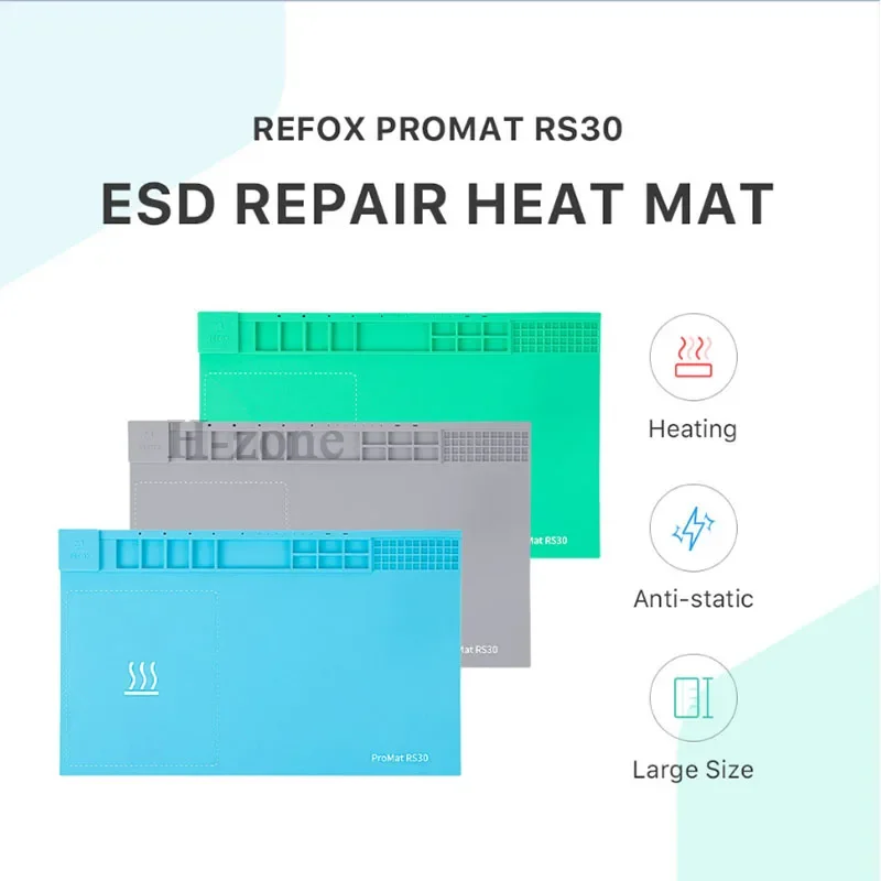 REFOX RS30 ESD Heating Constant Temperature Pad Phone Tablet Repair Separate Screen Silicone Insulating Maintance Magnetic Mat