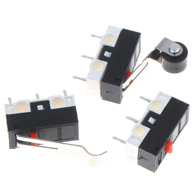 20Pcs Mini Micro Limit Switch C NO NC 3 Pins PCB Terminals SPDT 1A 125V Roller Arc Lever Snap Action Push Micro Mouse Switches
