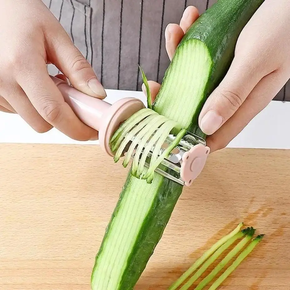 Multi-functional with Cover Three-in-one Peeling Knife Home Fruit Potato Scraper Ginger Garlic Grinder Melon Peel Shaving Wire.
