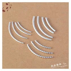 5PCS S925 sterling silver DIY bracelet accessories twisted tube bracelet bend tube handmade beaded material jewelry