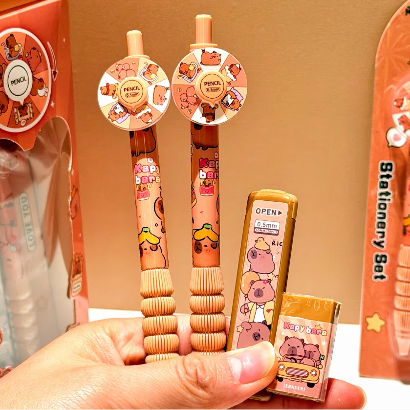 مجموعة أقلام رصاص دوارة من كاربي، مستوى مظهر عالٍ، قلم رصاص أوتوماتيكي، ممحاة من الرصاص، أدوات مكتبية لتخفيف الضغط