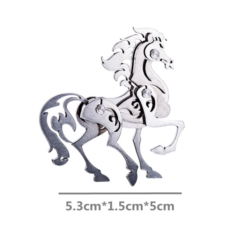 3D Metal Chinese Zodiac Horse Model Puzzle Kits DIY Detachable Stainless Steel Warcraft Crafts Jigsaw Toys Gifts For Children