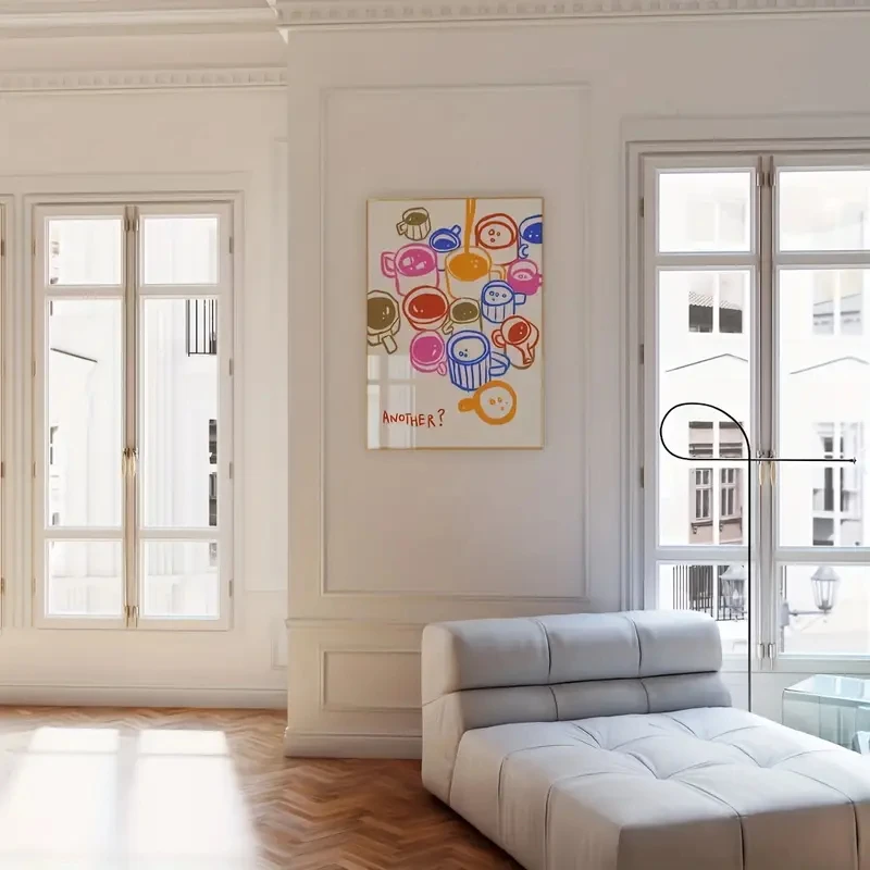 1 Buah Poster Kopi Seni Dinding Apartemen Estetika untuk Dekorasi Ruang Makan Dapur Rumah Kamar Tidur Dekorasi Dinding Hadiah Karya Seni Kanvas