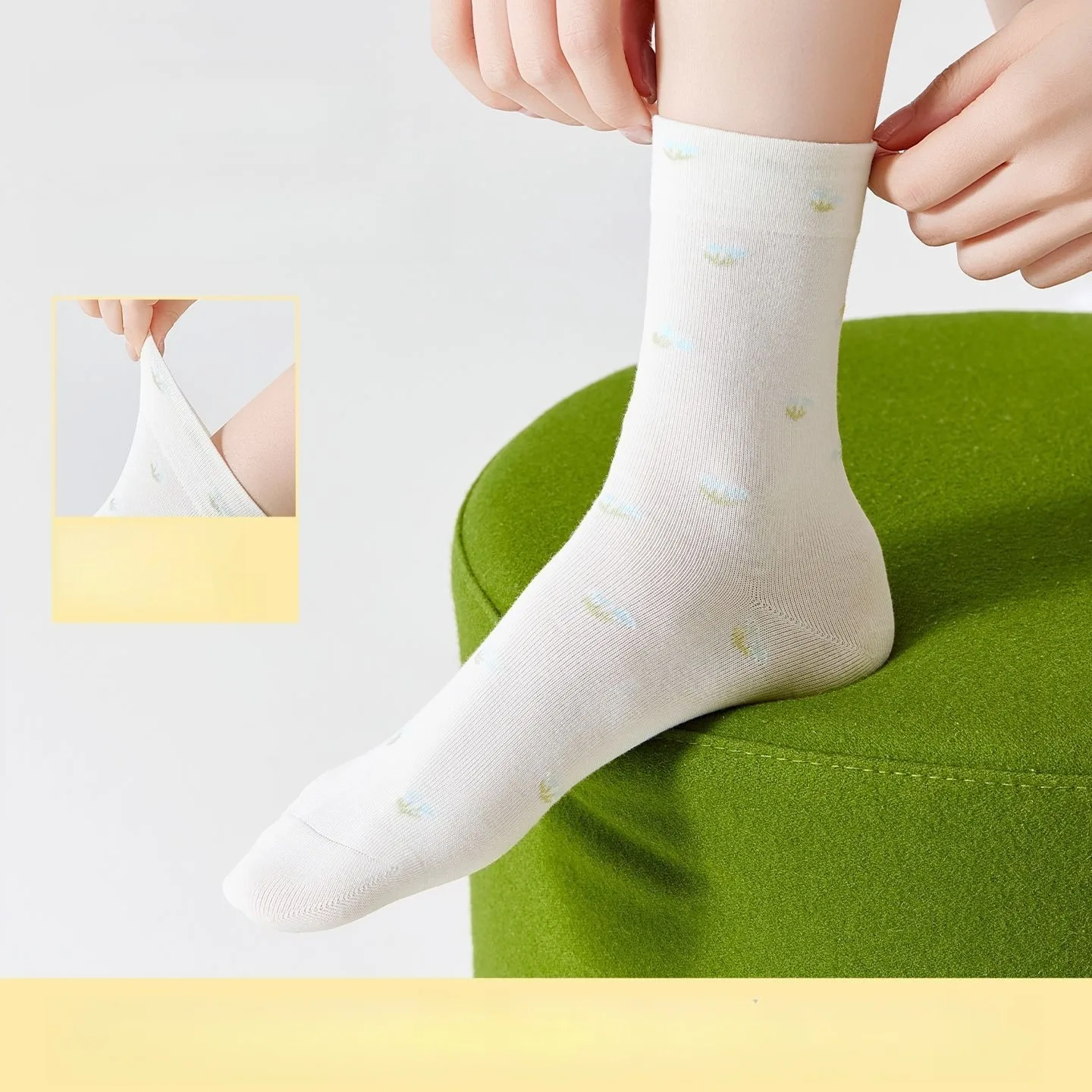 Neue Damen-Socken-Sets aus 100 % Baumwolle für Frühling, Herbst und Winter, mit Blumenmuster, mittellang, niedliche kurze Socken für Damen – Detail 4