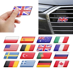 1pc Auto Frontgrill Abzeichen Körper Kofferraum Aufkleber Dekoration für die Tschechische Republik Schweiz Mexiko Frankreich Schweden Russland Flaggen Emblem