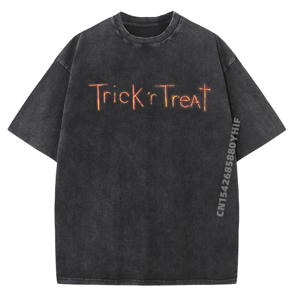 

Trick R Treat Comfortable Street Tops Tees Family Leisure Washed Mens T-shirt Man Printed On Summer Tops Daily Wear