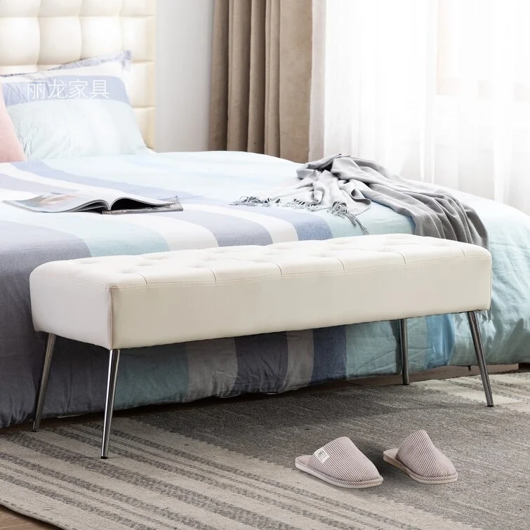 luxury bedside stool custom strip stool leave-in leather sofa shoe change  living room dining  cloakroom stool