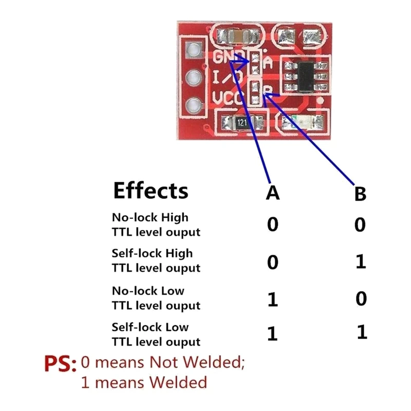 TTP223 Touch Button Module, Capacitor Tipo, Single Channel, Auto Locking, Touch Switch Sensor, 20pcs