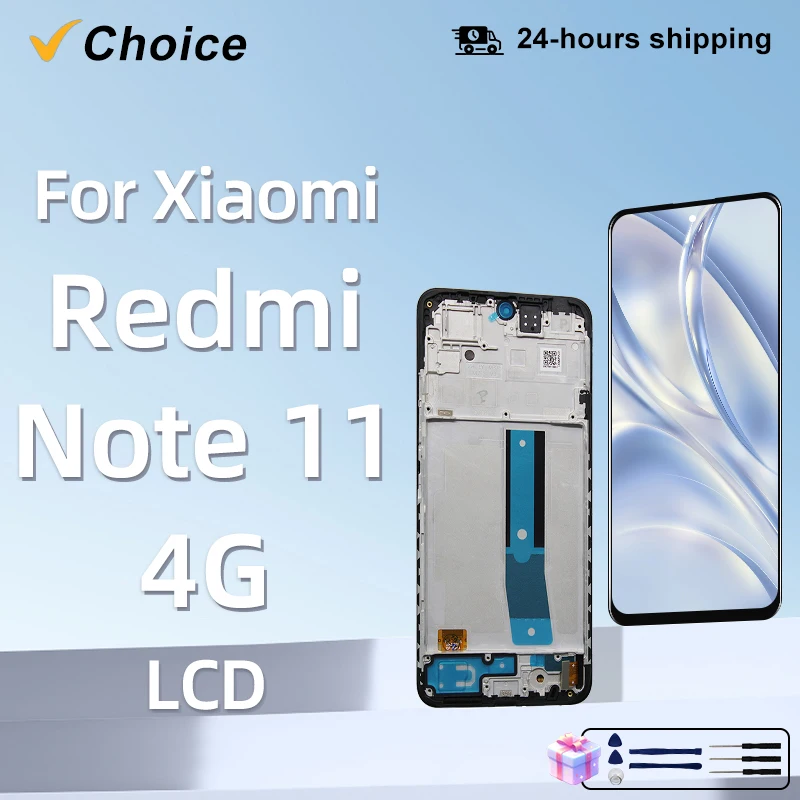 OLED LCD For Xiaomi Redmi Note 11 4G Global Touch Screen Digitizer Panel Assembly 2201117TG 2201117TI Screen Replacement Parts