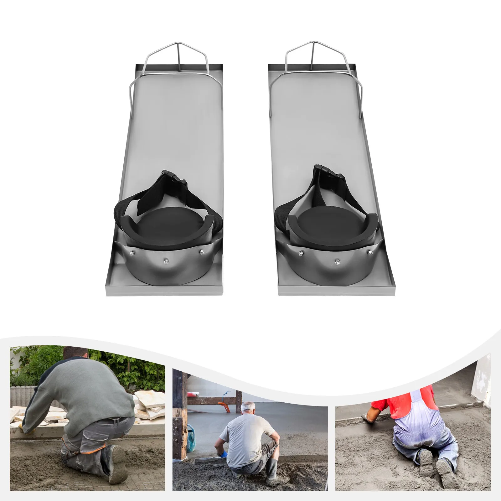 

Concrete Knee Boards Slider 30'' X 8'' 201 Stainless Steel Rubber Concrete Sliders Concrete for Concrete Finishing Work