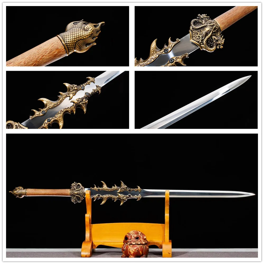 

Excellent Quality Chinese Hanjian Kungfu Battle Sword High Manganese Steel Blade Sword Alloy Fittings Full Tang New