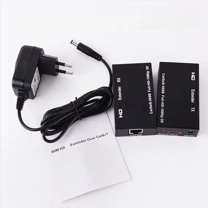 for HDMI 1080P Extender Single Cat5e Cat6 RJ45 Cable 60M Ethernet Video Transmission Solution for TV PC Laptop Monitor