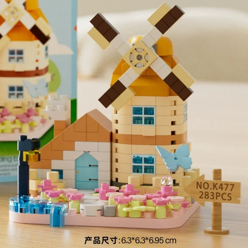 NOWY ZESTAW KLOCKÓW DIY Cztery Pory Roku Wiatrak Dom Willa Świąteczna Ulica Model Budynku Klocki dla Dziewczynek Zabawka dla Dzieci