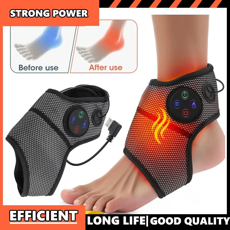 

New Electric Ankle Foot Massager Vibration Hot Compress Smart Air Pressure Multifunctional Brace Support Relaxation Treatments