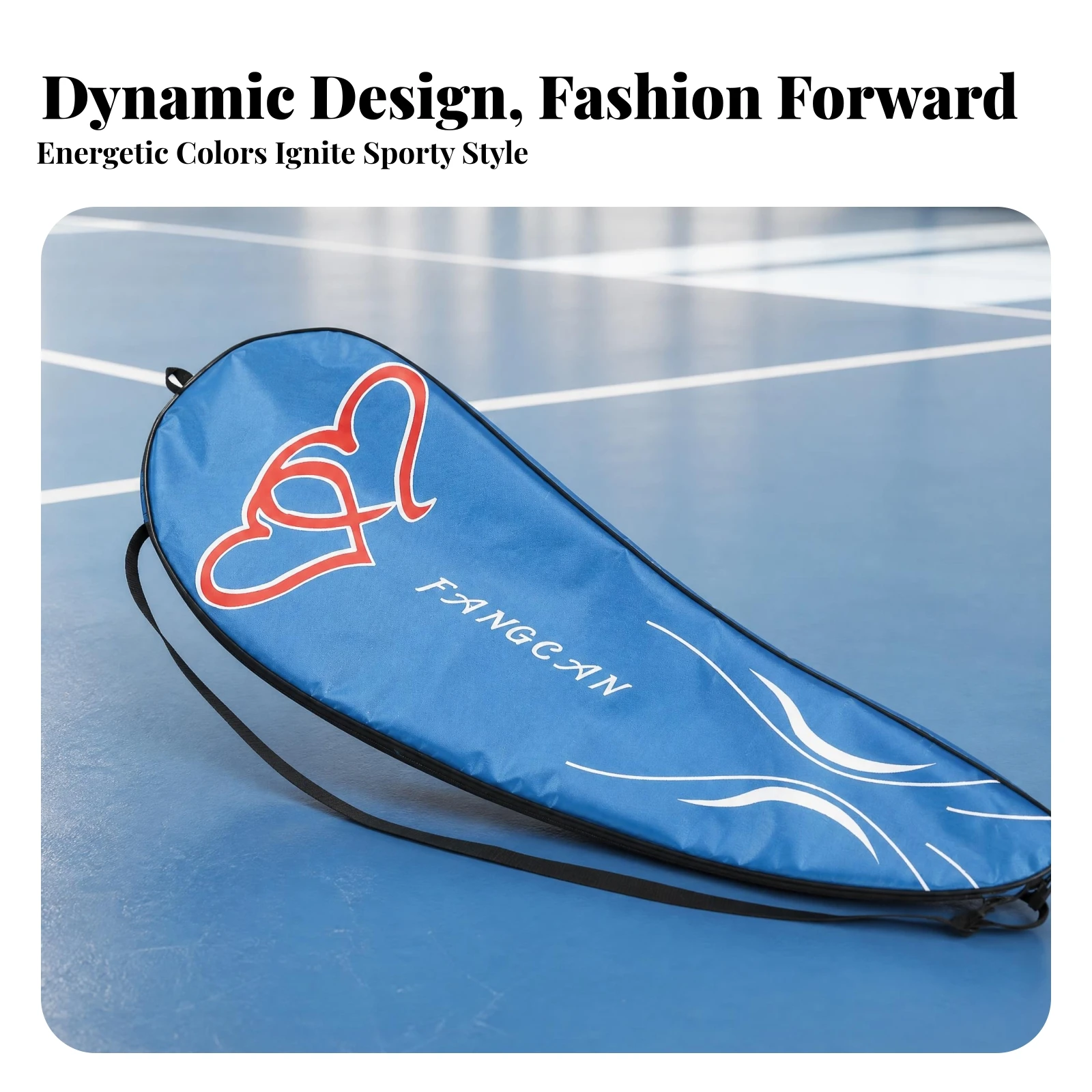 Badminton Racket Bag Teardrop Racket Case Shoulder Strap Safeguarding Badminton Racquet Case Zippered