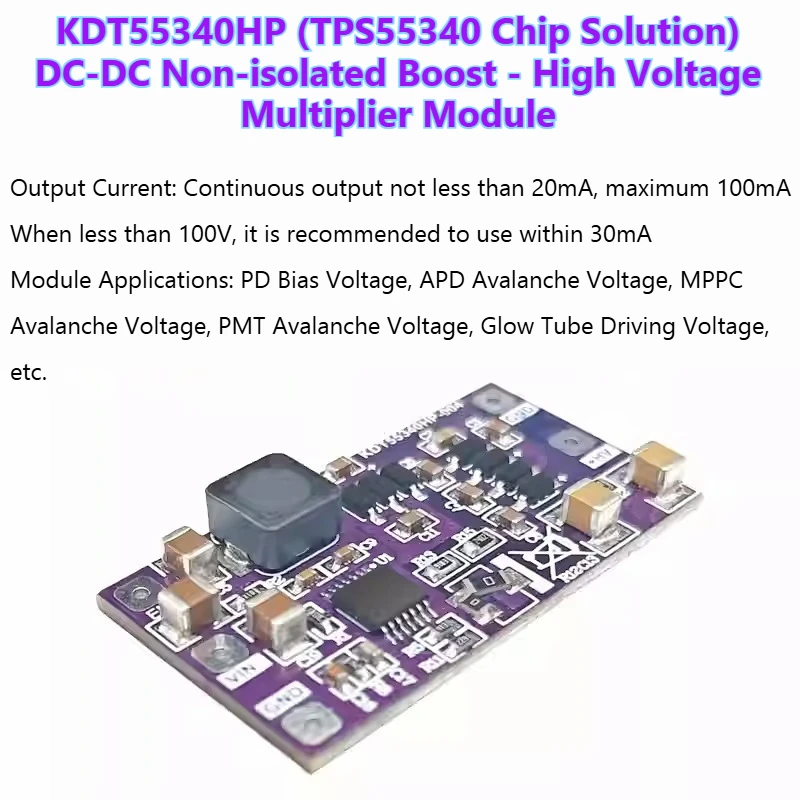 TPS55340 APD Avalanche High Voltage Source, Glow Tube Drive Power Supply Module, High Voltage Boost Power Supply KDT55340HP-004