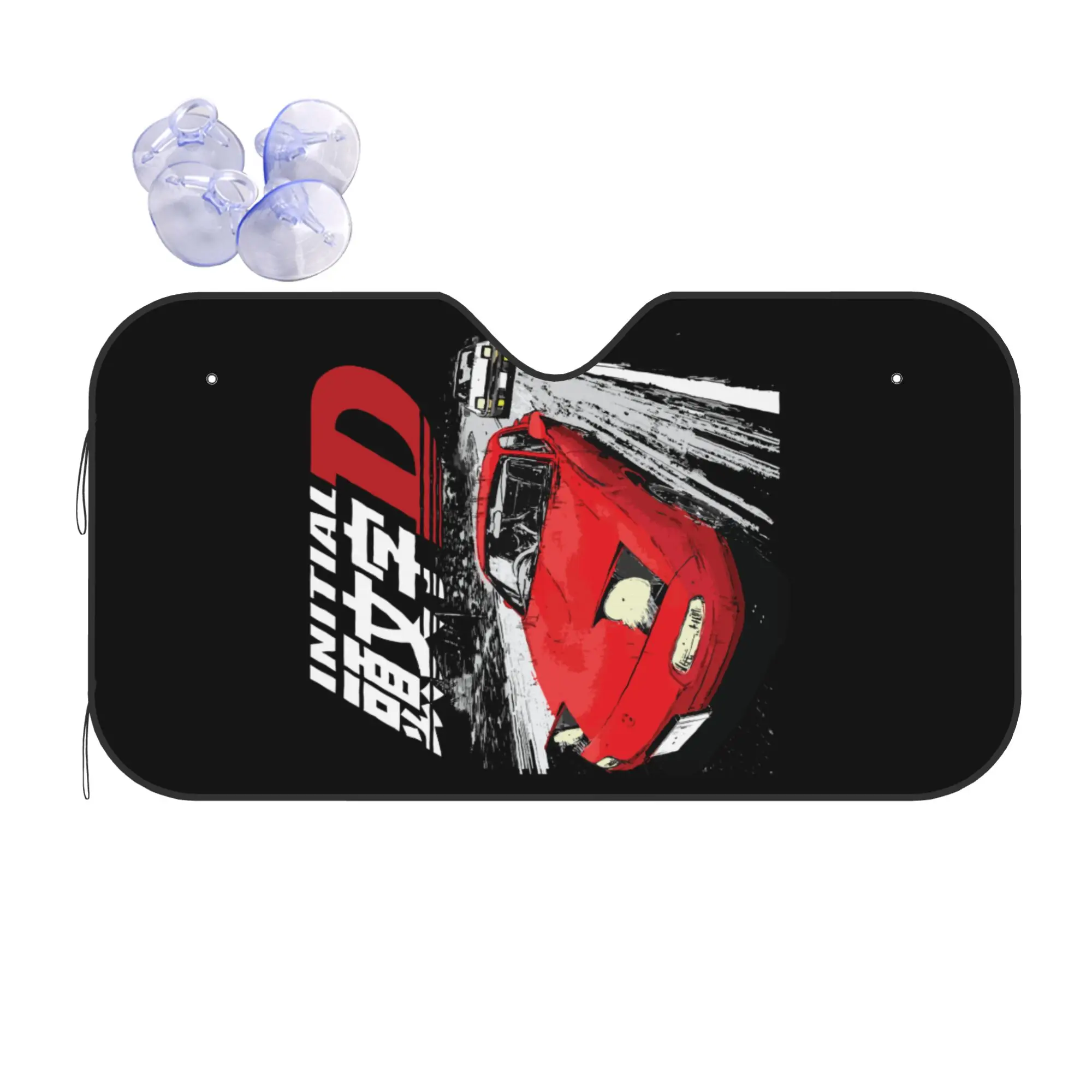 Mountain Drift Racing Initial D Car Front Windshield Sun Visor UV Protection Car Sun Shade Aluminum Foil Car Sunshade