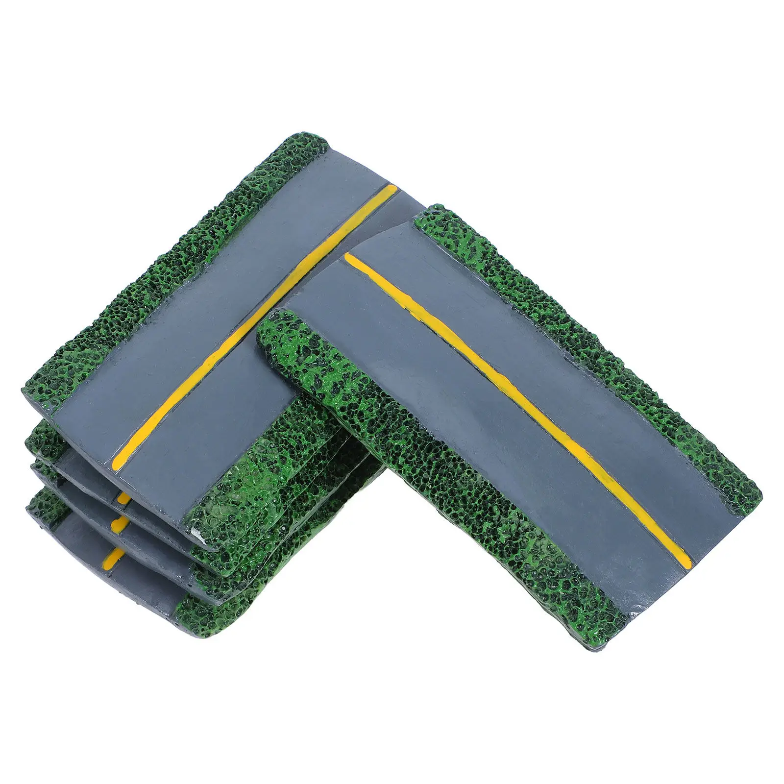 5Pcs Miniature Highway Resin Roadway Scenery for Railway Train Diorama Garden Landscape Architecture Sand Table