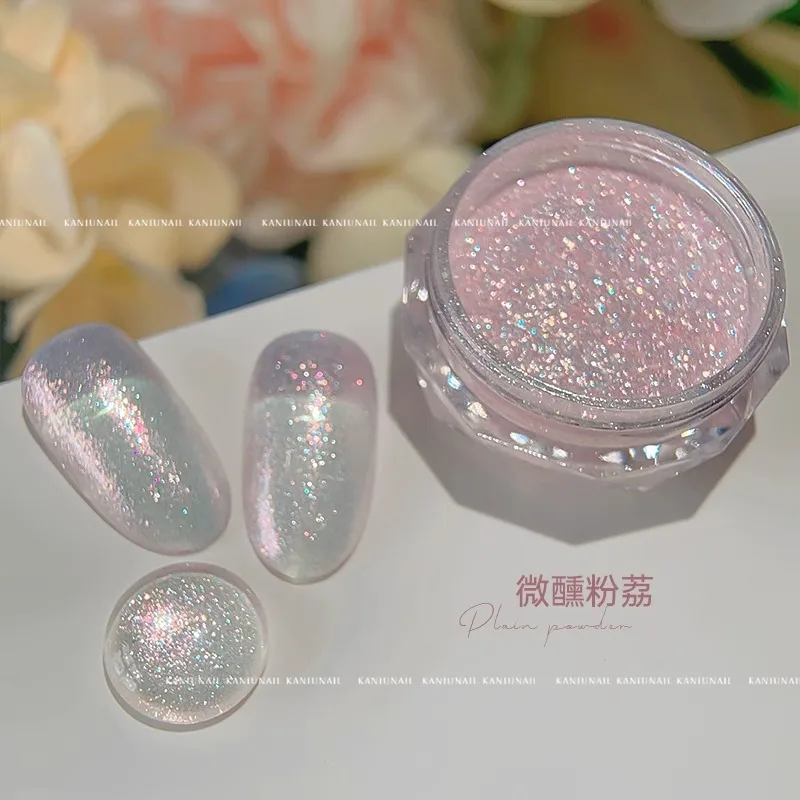 1 Box Fairy Manicure Glitter High Gloss Nail Powder Ice Transparent Crystal Chrome Nails Powder Pigment Gel Polish Manicure Dust