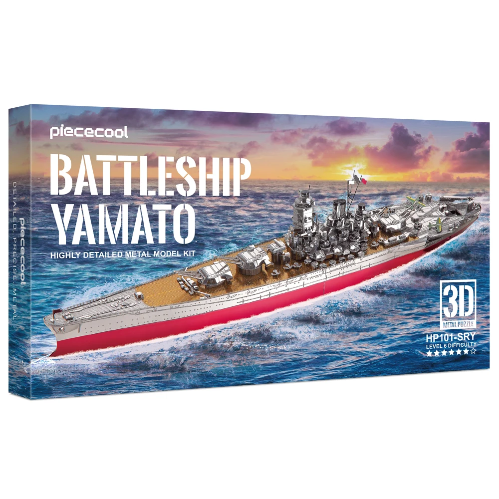 Piececool 3D Metal Puzzle Battleship Yamato Model Kits DIY Ship Toys Gift for Teens Brain Teaser Jigsaw