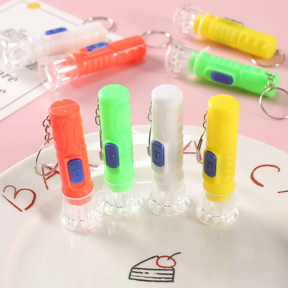 

New Mini Plastic Children's Flashlight Transparent Crystal LED Home Handlight Portable Small