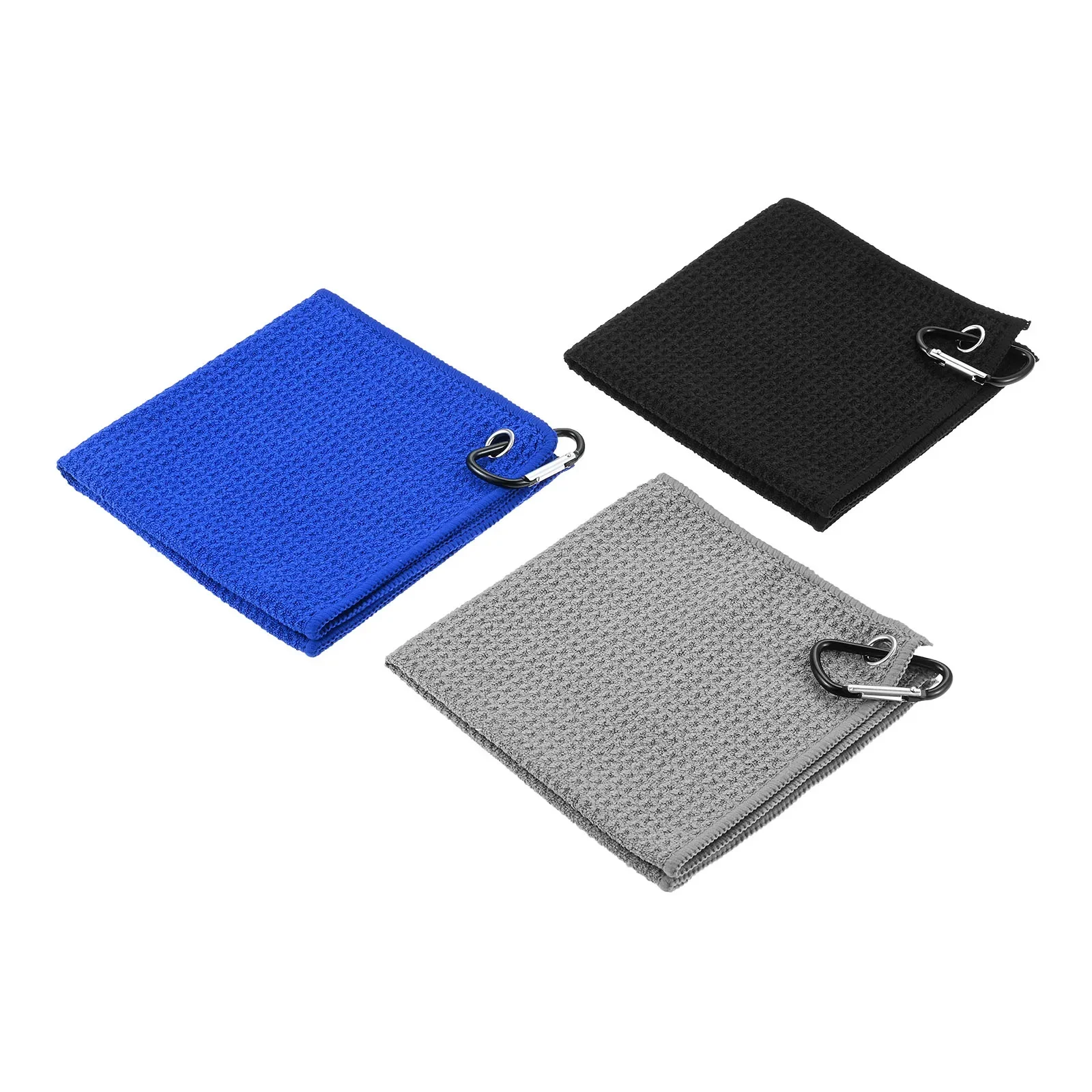 2 قطعة مناشف الغولف لحقيبة الغولف مع مشبك هوك المفاجئة للرجال النساء لاعب الغولف ستوكات النسيج جولف تنظيف أداة 40X40 سنتيمتر/16X16in #3