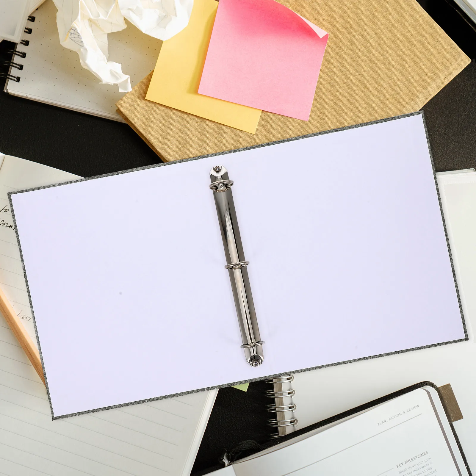 Classeur A4 à trois anneaux, élégant et minimaliste, en tissu, pour protéger les documents, idéal pour le bureau, l'école, la maison, classeur pour documents A4, rangement de documents