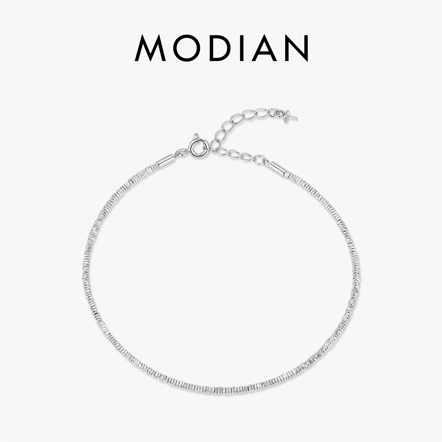 MODIAN 925 فضة موضة رائعة هندسية مربع سليم تكويم أساور للنساء غرامة عطلة مجوهرات