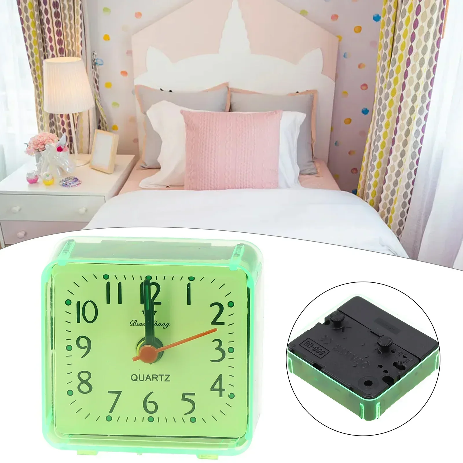 Retro Mini Alarm Clock Digital Bedroom Office Bedside Table Clock Small Square Wake Up Clock Household Vintage Electronic Clock