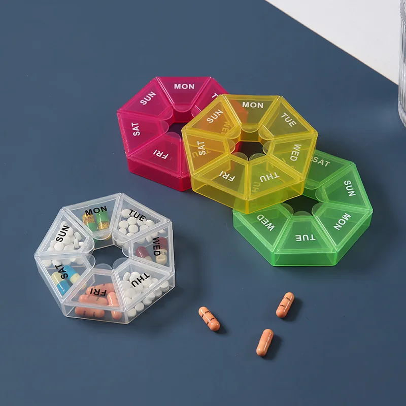 Mini Portable Pills Organizer Weekly Tablet Holder Portable Travel Mini Small Pill Box Pills Cases Storage Organizer Container