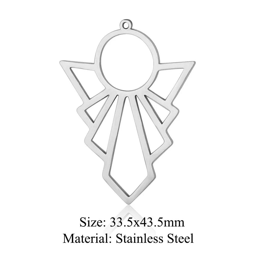 10pcs/lot Stainless Steel Triangle DIY Charm Pendant Wholesale Geometry Heart Jewelry Findings Necklace Making Top Quality