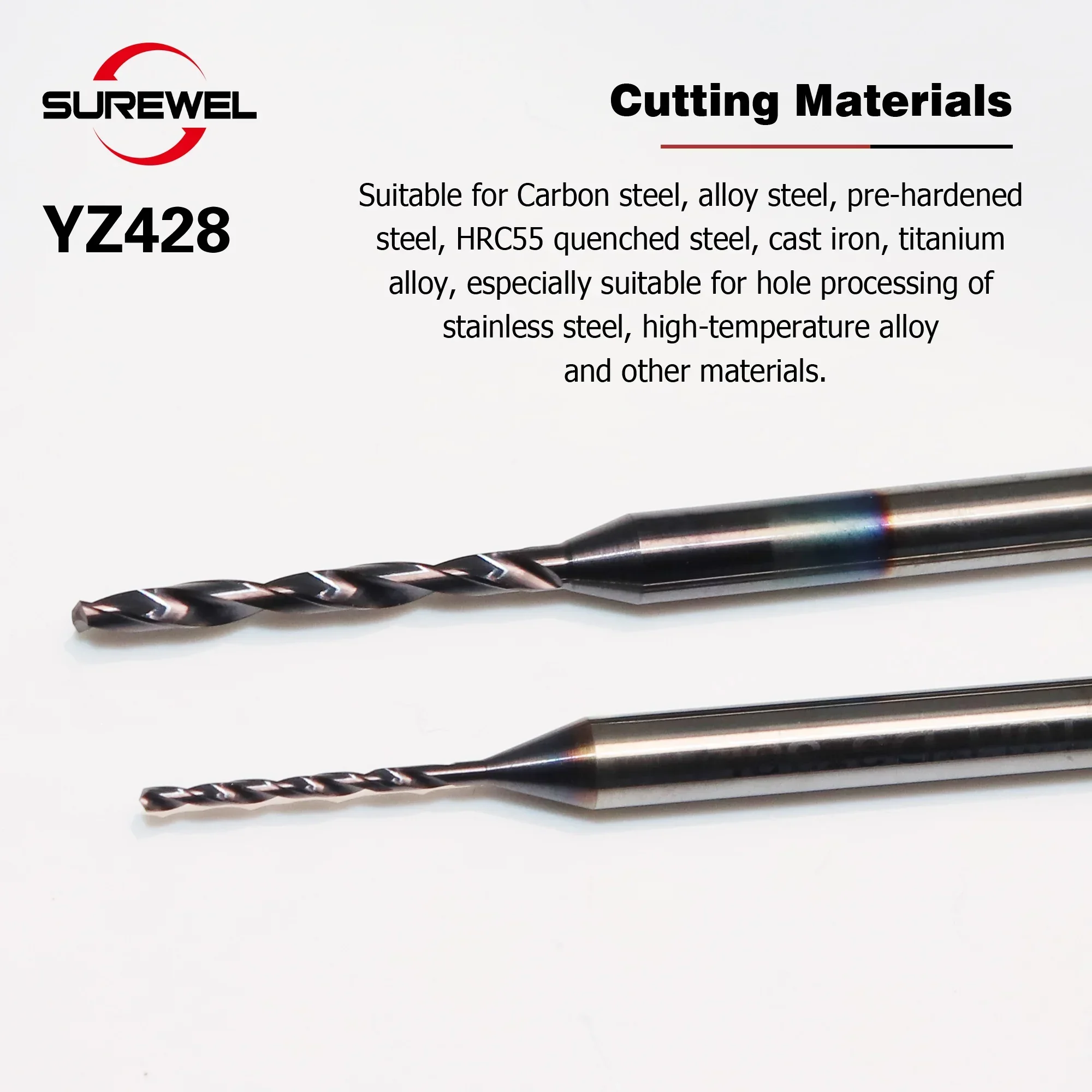 

Solid Carbide Micro Drill Min Bit YZ428 1.8mm to 3.0mm Diameter 3mm Hole Machining Tool Precision for Titanium,Quenched Steel