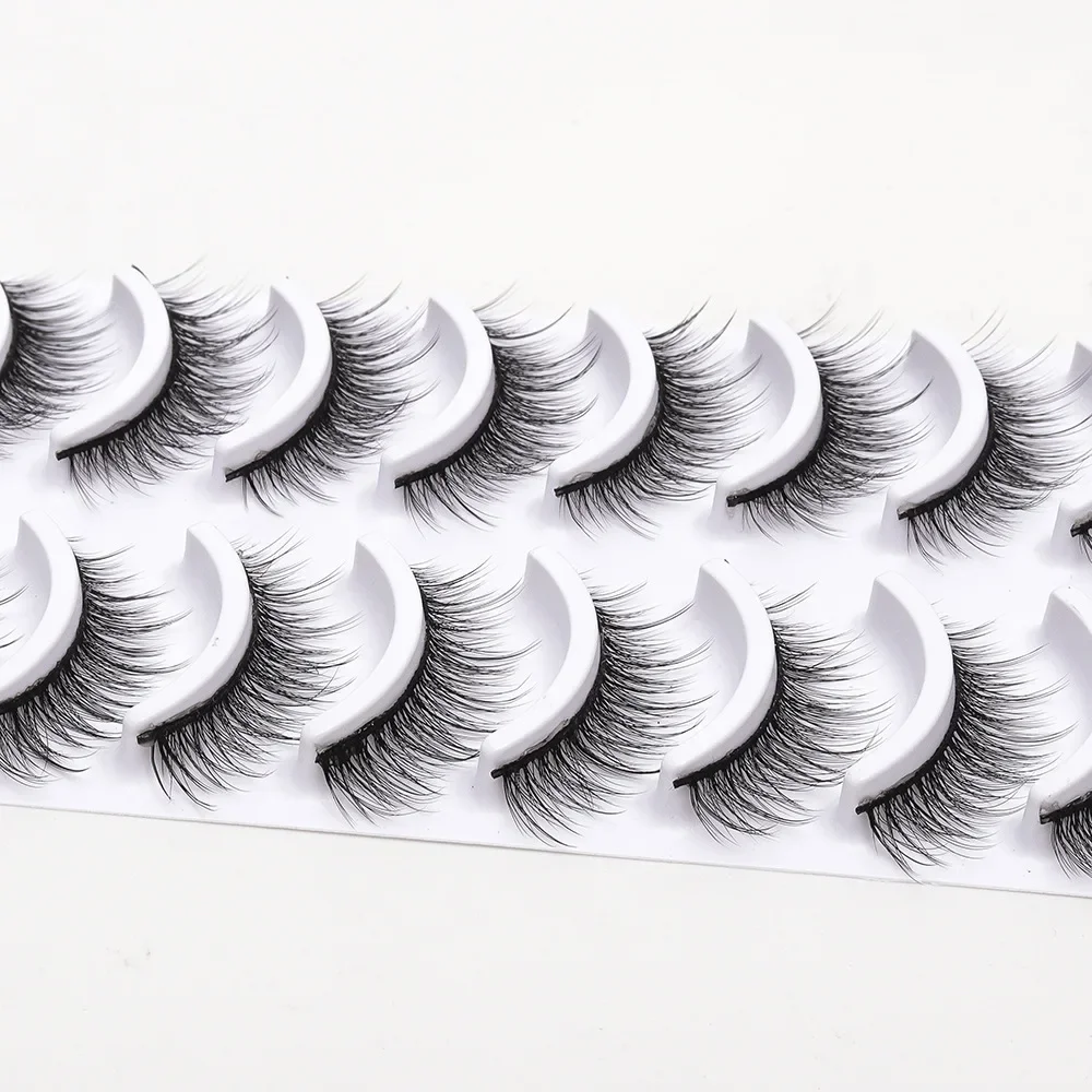 Neue 10 Paar natürliche falsche Wimpern gefälschte Wimpern langes Make-up 3D-Nerzwimpern Verlängerungswimpern Nerzwimpern für Schönheit