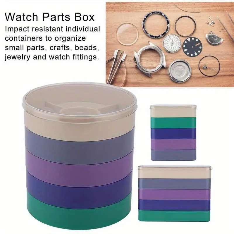 5 Layer Watch Parts Storage Box Watch Tools Screw Component Movement Hardware Case for Watchmaker Storage