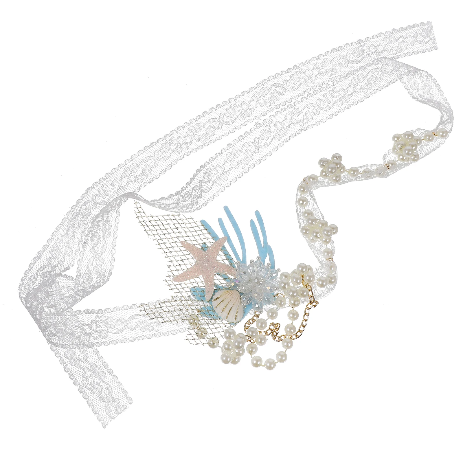 

Shells Headb Women Headdress Pearl Decorated Hairb Beach Accessories Travel Dating Festivals Elegant Stylish