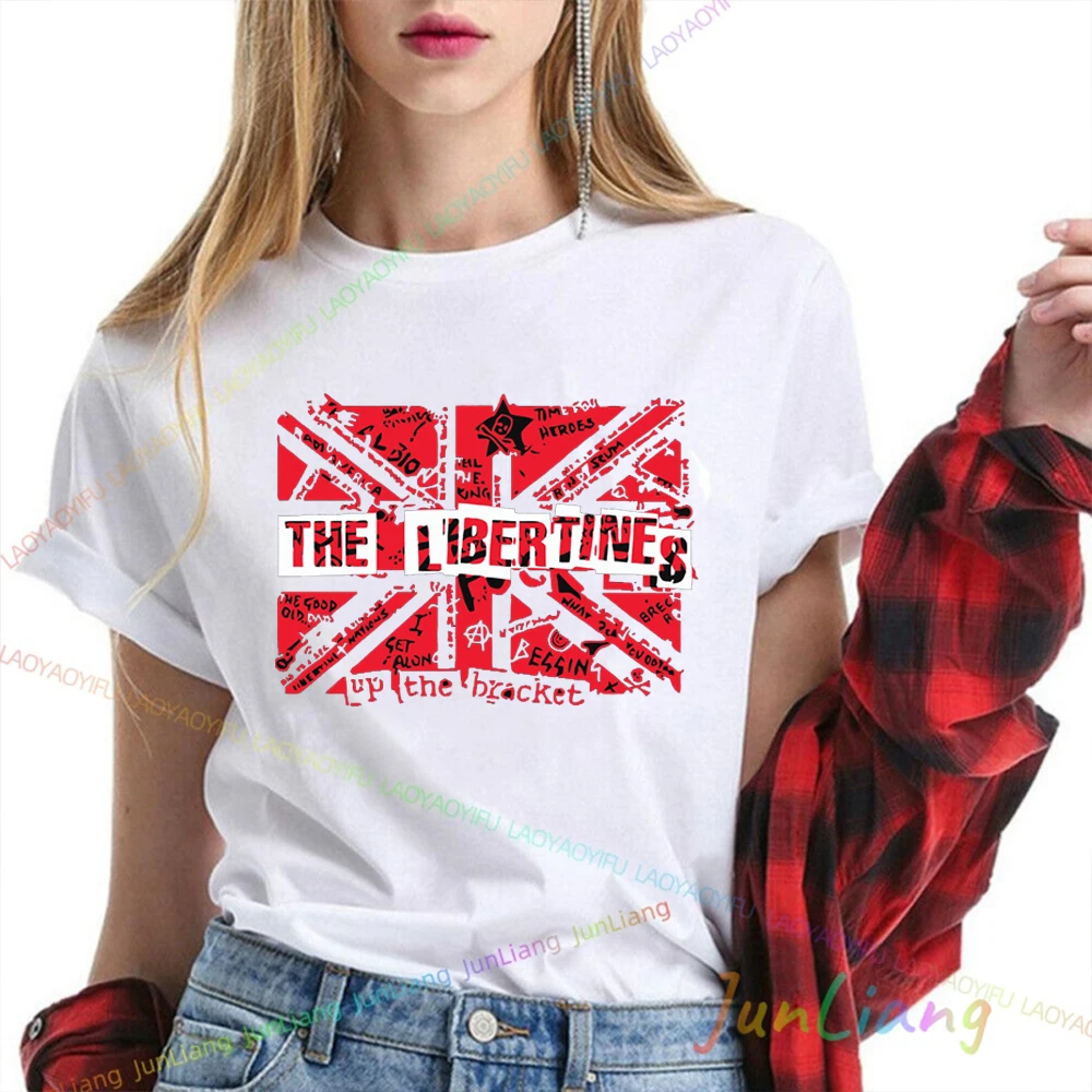 The Libertines Band Top Y2k Clothes for Women Indie Rock Punk Rock Post-punk Revival Woman Clothing 100% Cotton T-shirts Goth