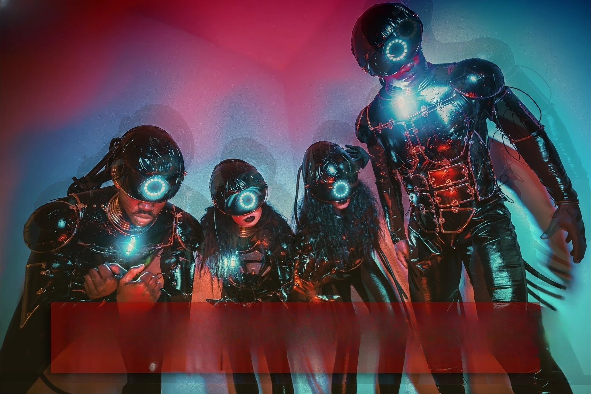 Future Sense of Technology Science Fiction Space Glow LED Cyberpunk Alien Black Armor Nightclub
