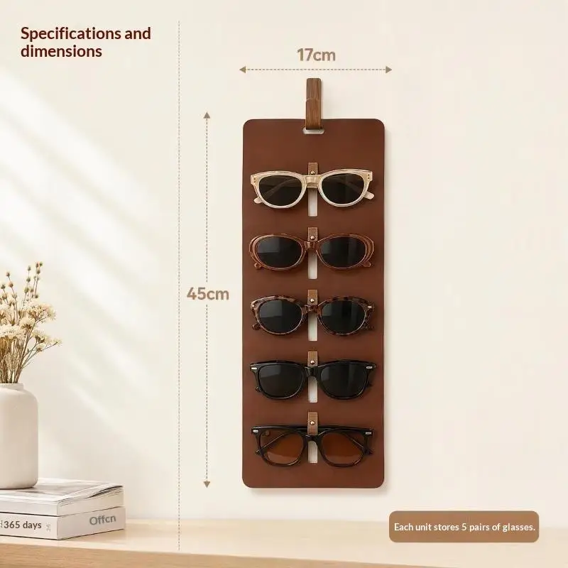 Fashion Leather Sunglasses Display Rack Multi Slot Eyeglasses Storage Organizer for Home Vanity Table 1PC