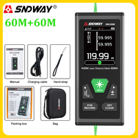 SNDWAY SW-DR60 SW-DR100 Dual Laser Rangefinder Rechargeable Dual Side Laser Rangefinder 200m 120m Digital Tape Measure