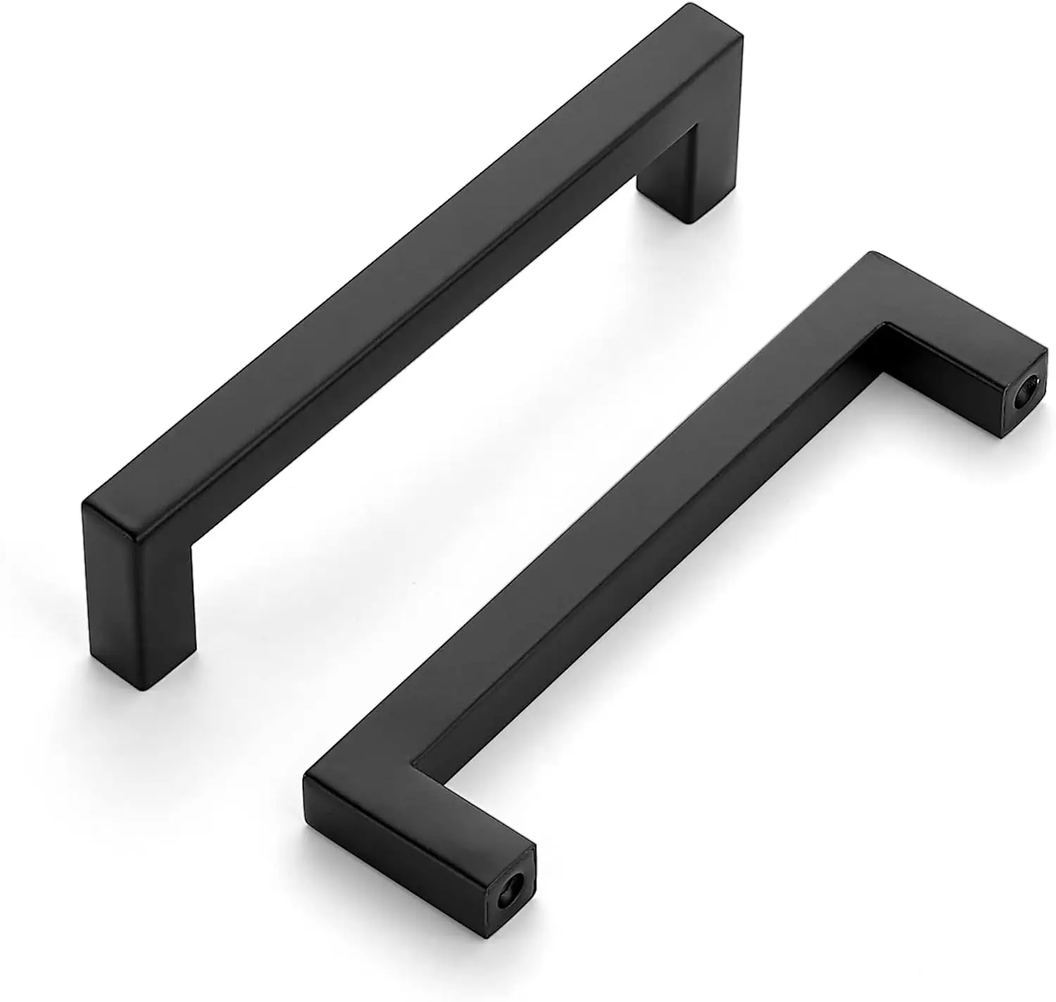 Square Bar Grip 5 Inch Matte Black Cabinet Pulls Stainless Steel Hardware For Kitchen Cupboards Drawers Dressers 50 Pack Screws